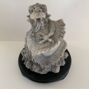Chinese Dragon Sculpture on Pedestal